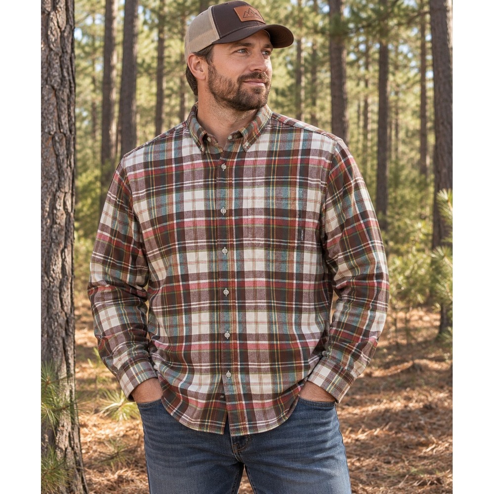 Eddie Bauer Mens 3XL Plaid Flannel Shirt Classic Fit Cotton Button Down -2697